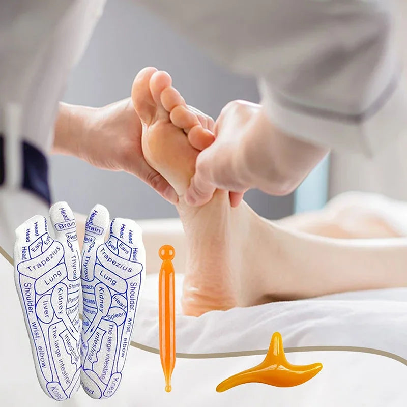 Dr. Meridian Reflexology Socks + Massage Tool
